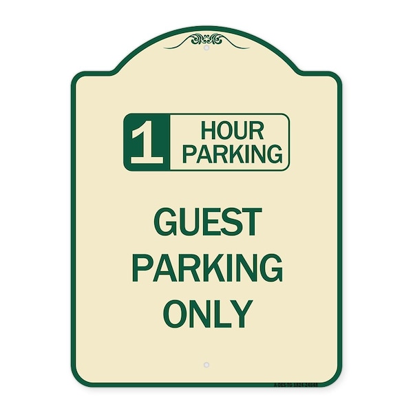 Signmission 1 Hour Parking Guest Parking Only Heavy-Gauge Aluminum Architectural Sign, 24" x 18", TG-1824-24648 A-DES-TG-1824-24648 - main